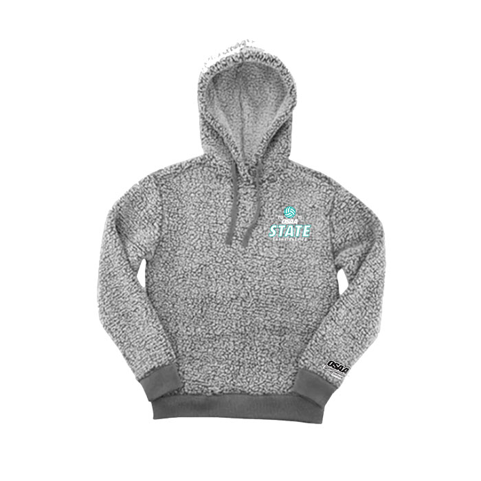 hooded sherpa pullover