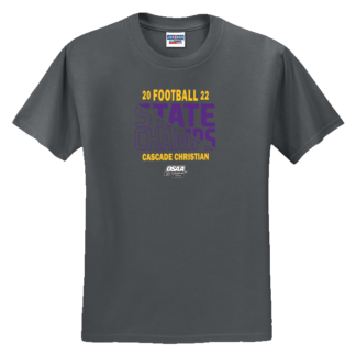 Cascade Christian 2022 Football Champions - Charcoal T-Shirt