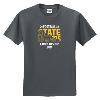 Lost River 2022 OSAA Football Champions short sleeve t-shirt - charcoal