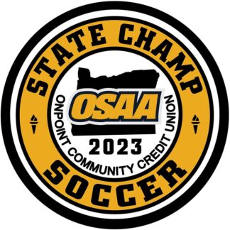 2023 OSAA Soccer Championships Gold Letterman Patch