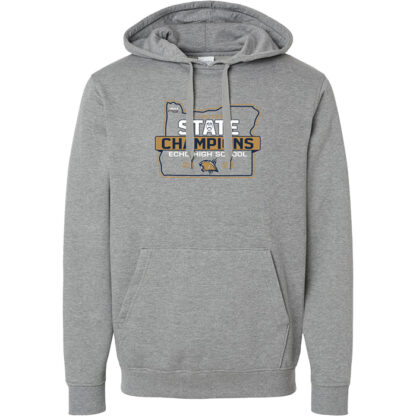 2023 OSAA 1A FootballChampions Echo High School Hoodie Charcoal Heather