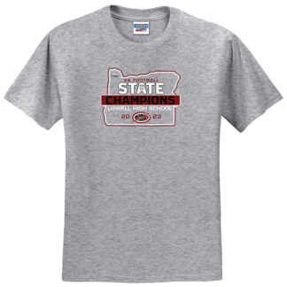 2023 OSAA 2A Football State Champions Lowell High School Short Sleeve T Shirt - Athletic Heather
