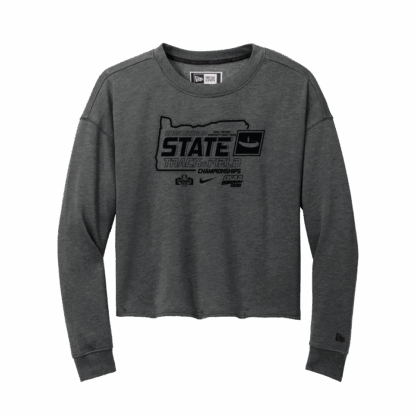 OSAA 2025 State Track & Field New Era Ladies Cropped Crew - Dark Grey