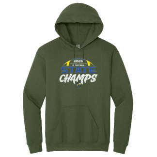 Hoodie - 1A (6 man) Football Champs - Military Green