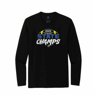Long Sleeve Tee - 1A (6 man) Football Champs - Jet Black