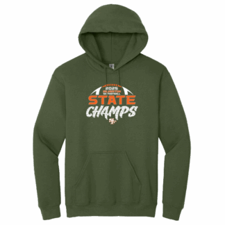 Hoodie - 5A Football Champs - Military Green